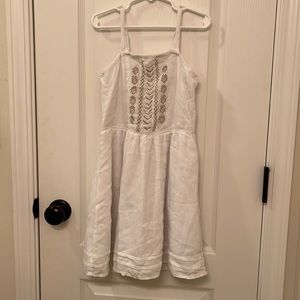 Abercrombie kids white dress w/ gold beading! SIZE 7/8